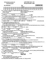 Đề kiểm tra 45 phút học kỳ I môn Sinh học Lớp 11 (Ban nâng cao) - Mã đề 486 - Trường THPT Lê Lợi